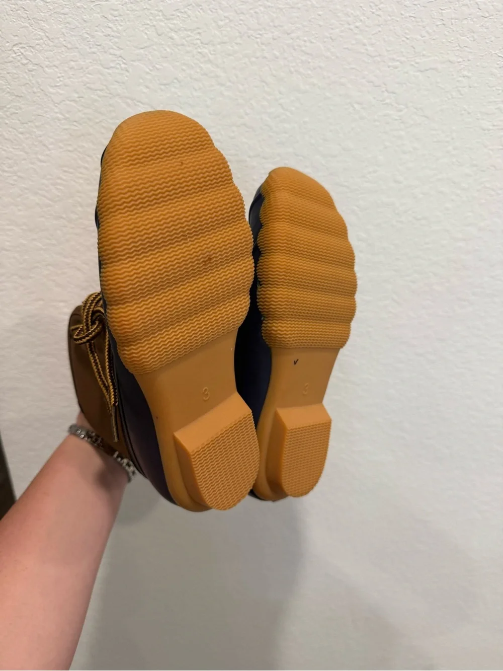 Tommy Hilfiger Boys Navy and Brown Rain Boots